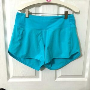 Lululemon speed ups high rise. 4in inseam. Size 6. Teal like color.